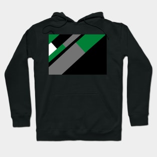 Green,, White, Black, and Grey Rectangle and Triangle pattern Hoodie